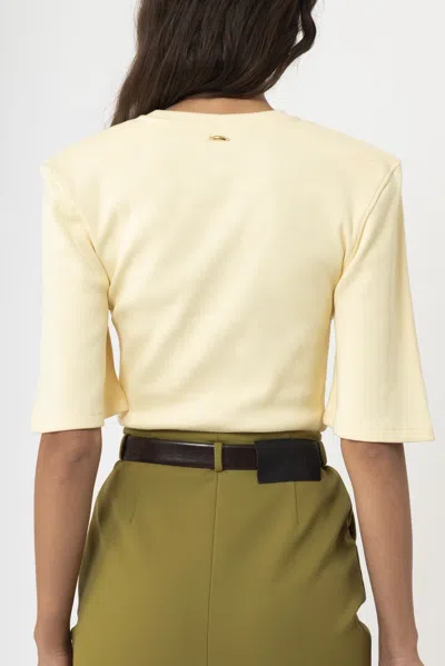 Arakii Structured Shoulder T-shirt In Yellow