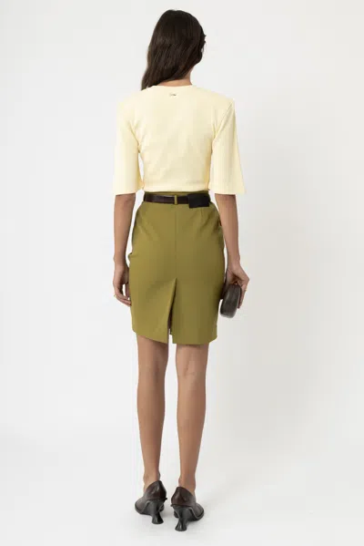 Arakii Structured Shoulder T-shirt In Yellow