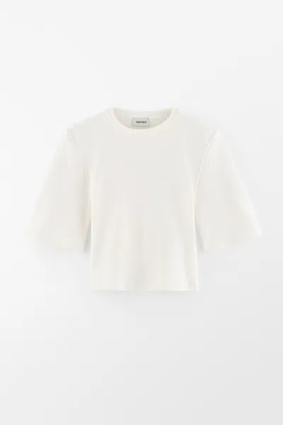 Arakii Structured Shoulder T-shirt In Off-white