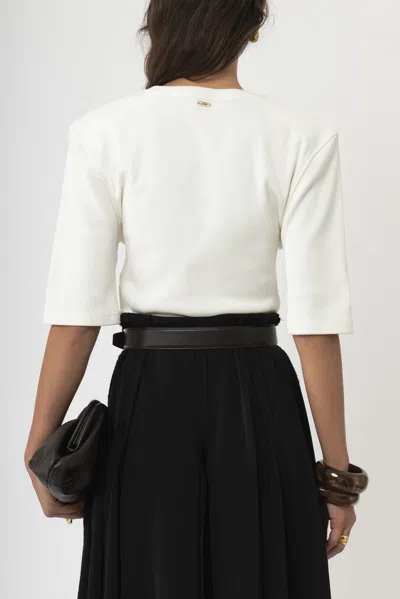 Arakii Structured Shoulder T-shirt In Off-white