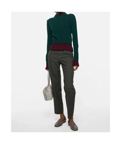 Acne Studios Ruffled Layered-effect Sweater In Green