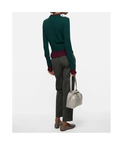 Acne Studios Ruffled Layered-effect Sweater In Green