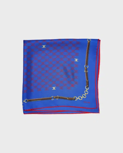 Celine Patterned Silk Scarf In Multi