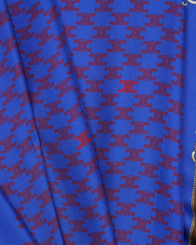 Celine Patterned Silk Scarf In Multi
