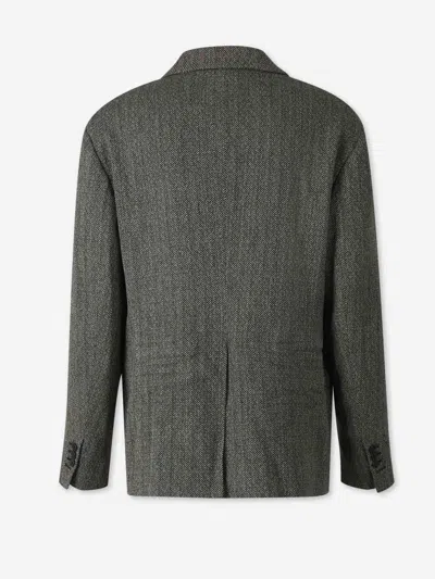 Dsquared2 Herringbone-pattern Blazer In Gray