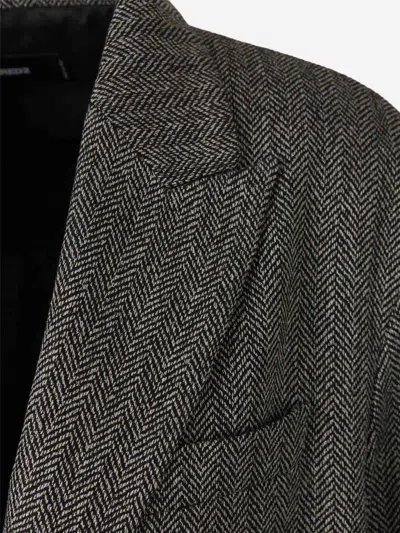 Dsquared2 Herringbone-pattern Blazer In Gray
