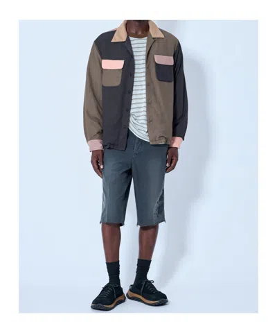 Visvim Long-sleeved Patchwork Casual Jacket In Grey