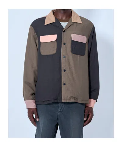 Visvim Long-sleeved Patchwork Casual Jacket In Grey