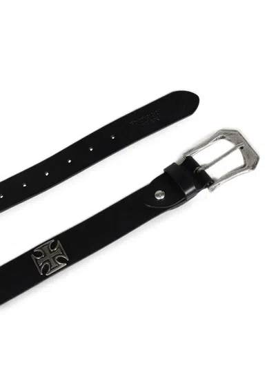 Protocol Index Studded Leather Belt In Black