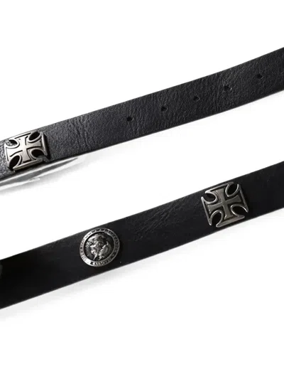 Protocol Index Studded Leather Belt In Black