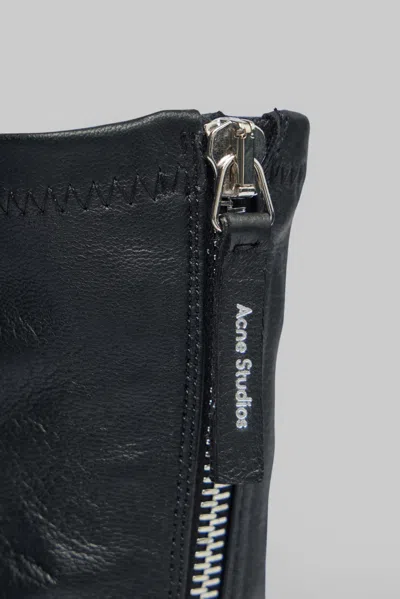 Acne Studios Leather Ankle Boot In Black