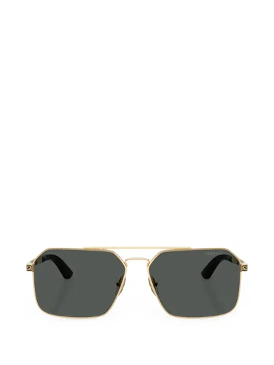 Versace Rectangular Frame Sunglasses In Gold