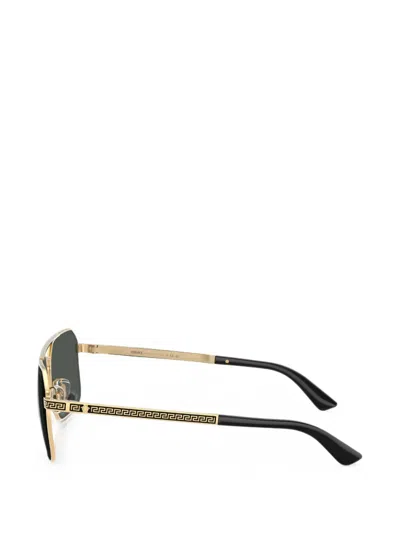 Versace Rectangular Frame Sunglasses In Gold