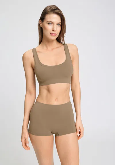 Hanro Touch Feeling Crop Top In Green