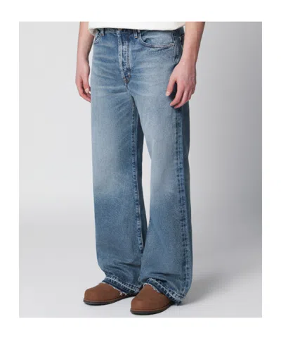 Gallery Dept. Medium Blue Washed-effect Jeans In Animal Print
