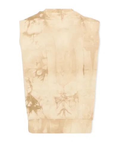 Msgm Tie-dye Kangaroo-pocket Sweatshirt In Neutral