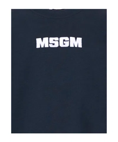 Msgm Logo Sweatshirt In Blue