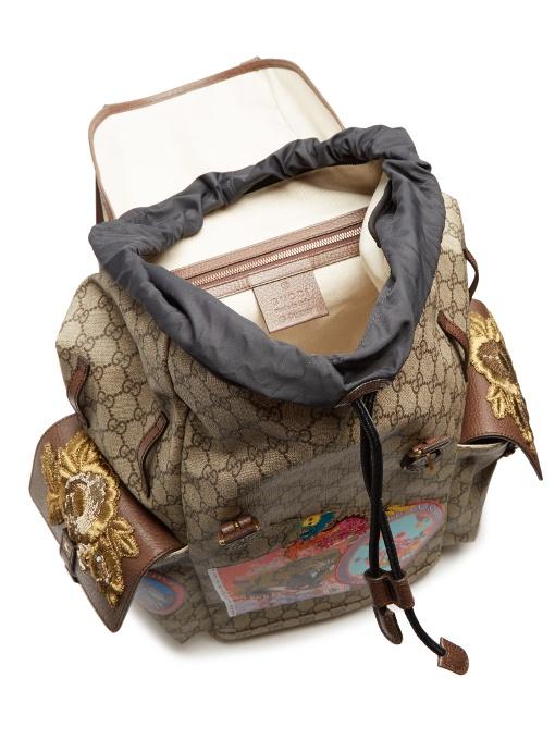 Gucci Gg Supreme Backpack With Patches, Beige/brown In Soft Gg Supreme | ModeSens