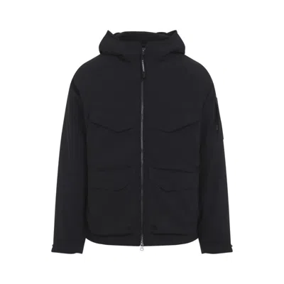C.p. Company C.p.company Total Eclipse Shell Padded Hooded Lens Jacket In Black