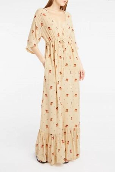 Ganni Newman Georgette Maxi Dress In Sand | ModeSens