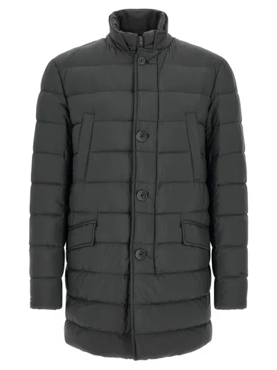 Herno Dark Grey Quilted Jacket In Multi