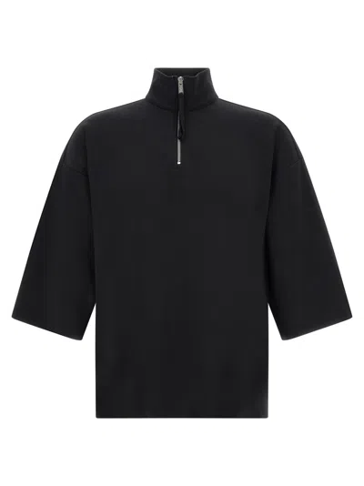 Thom Krom Ms 196 Oversized Half-zip Sweatshirt In Black