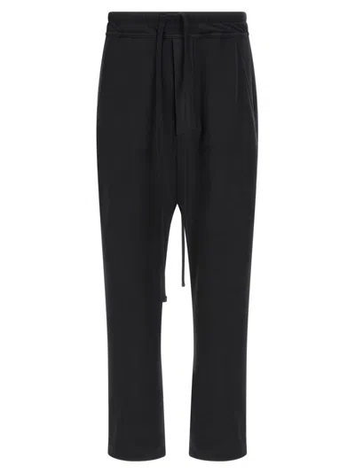 Thom Krom Drawstring Dropped-crotch Trousers In Black