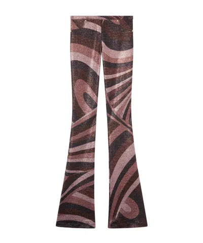 Pucci Printed Stretch-jersey Flared Pants In Multi