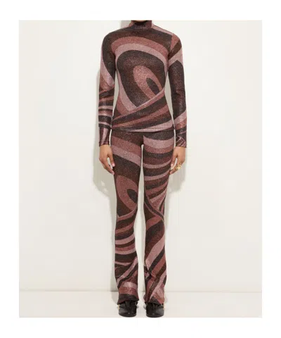 Pucci Printed Stretch-jersey Flared Pants In Multi