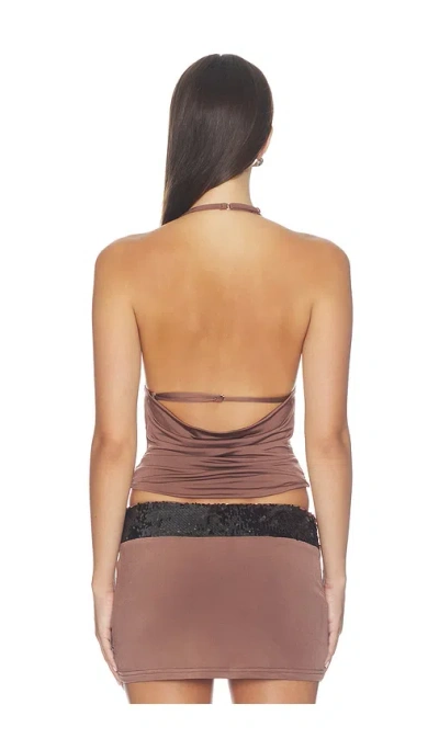 Tiger Mist Women's Thara Cowl Neck Top In Chocolate In Brown