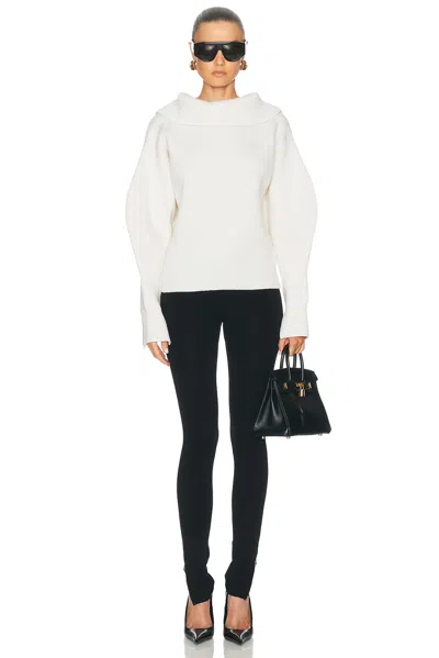 Givenchy High Neck Slashed Sweater In Ivory