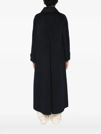Aspesi Double-breasted Button-up Coat In Black