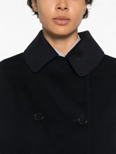 Aspesi Double-breasted Button-up Coat In Black