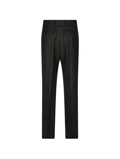 Berwich Check-pattern Wool Tailored Pants In Black
