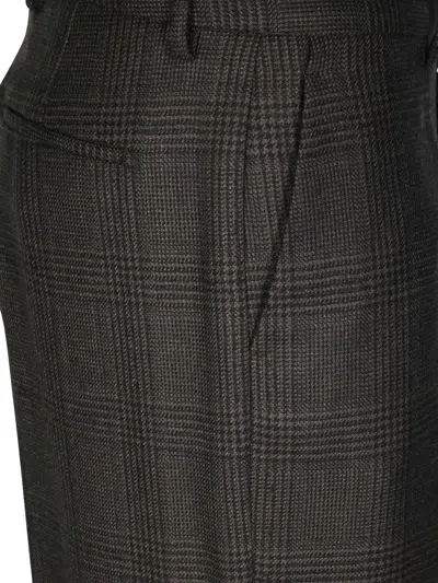 Berwich Check-pattern Wool Tailored Pants In Black