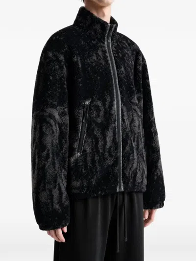 Roa Ewe Fleece-texture Jacket In Black