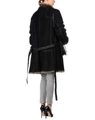 Shop Roberto Cavalli Belted Coats In Black