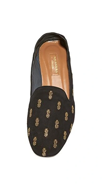 Shop Aquazzura Ananas Summer Loafers In Black