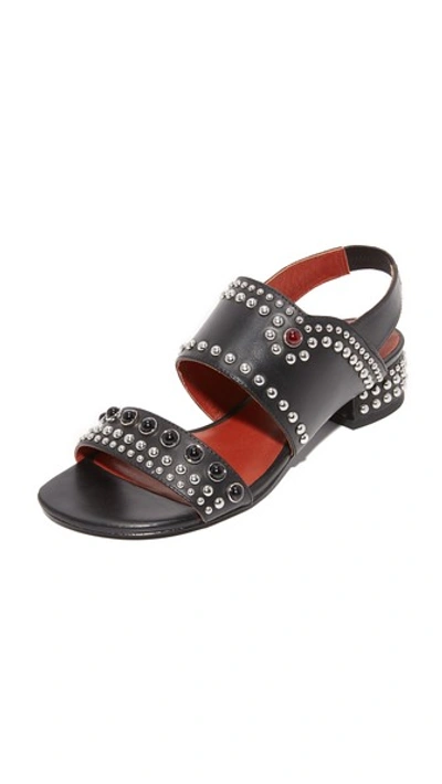 3.1 Phillip Lim / フィリップ リム Studded Leather Slingback Sandals In Black