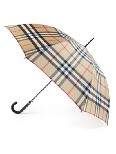 Shop Burberry Regent Large Check Walking Umbrella In Na