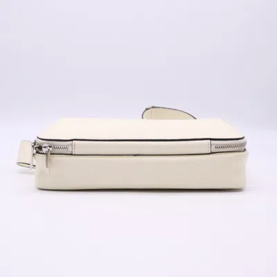 Pre-owned Valextra Ivory Leather Shoulder Bag ()