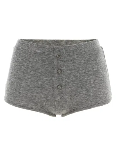Entire Studios Booty Ribbed-knit Mini Shorts In Gray