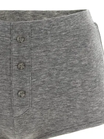 Entire Studios Booty Ribbed-knit Mini Shorts In Gray