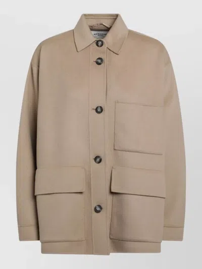 Weekend Max Mara Folk Oversized Wool Jacket In Brown