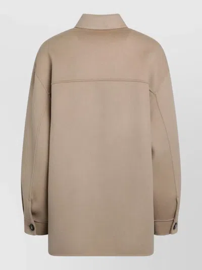 Weekend Max Mara Folk Oversized Wool Jacket In Brown
