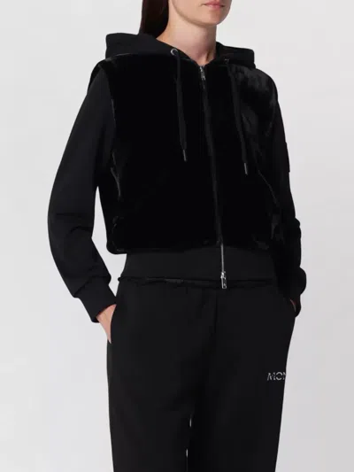 Moose Knuckles Rosylyn Bunny Black Cotton Hoodie In Black