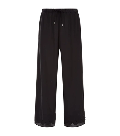Shop Red Valentino Scalloped Silk Trousers