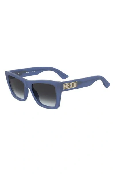 Moschino Mos181/s 54mm Gradient Rectangular Sunglasses In Blue