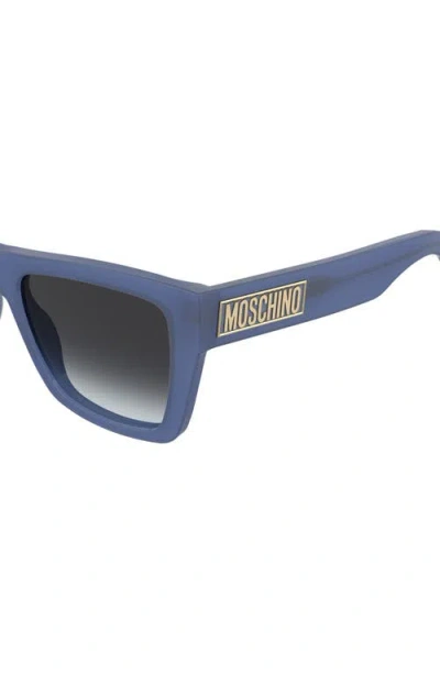 Moschino Mos181/s 54mm Gradient Rectangular Sunglasses In Blue