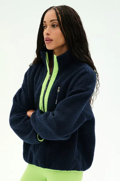 Splits59 Reese Sherpa Half-zip Pullover In Blue